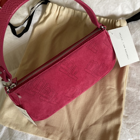 BY FAR Rachel Venus suede leather shoulder bag